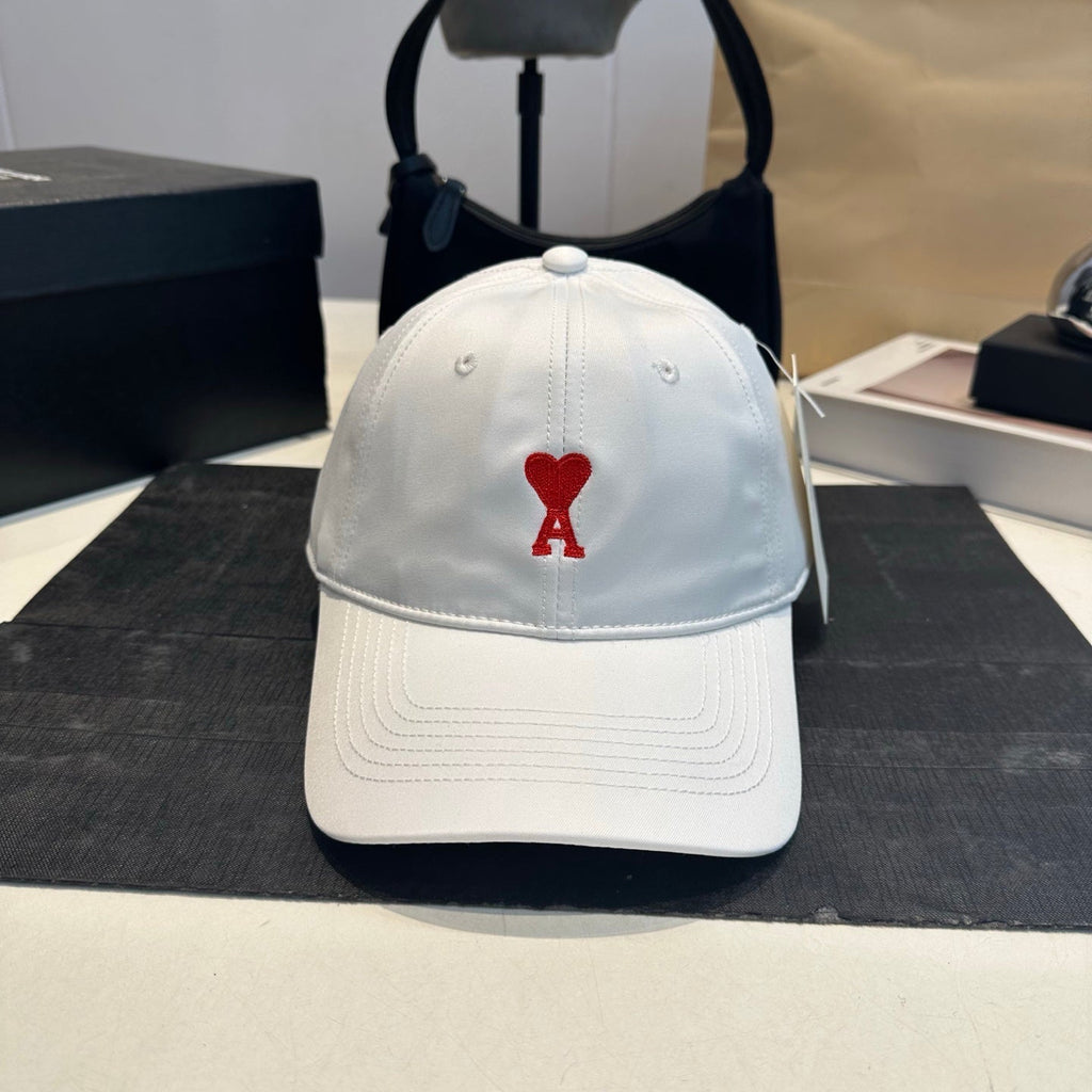 Embroidered Cotton Baseball Cap — White
