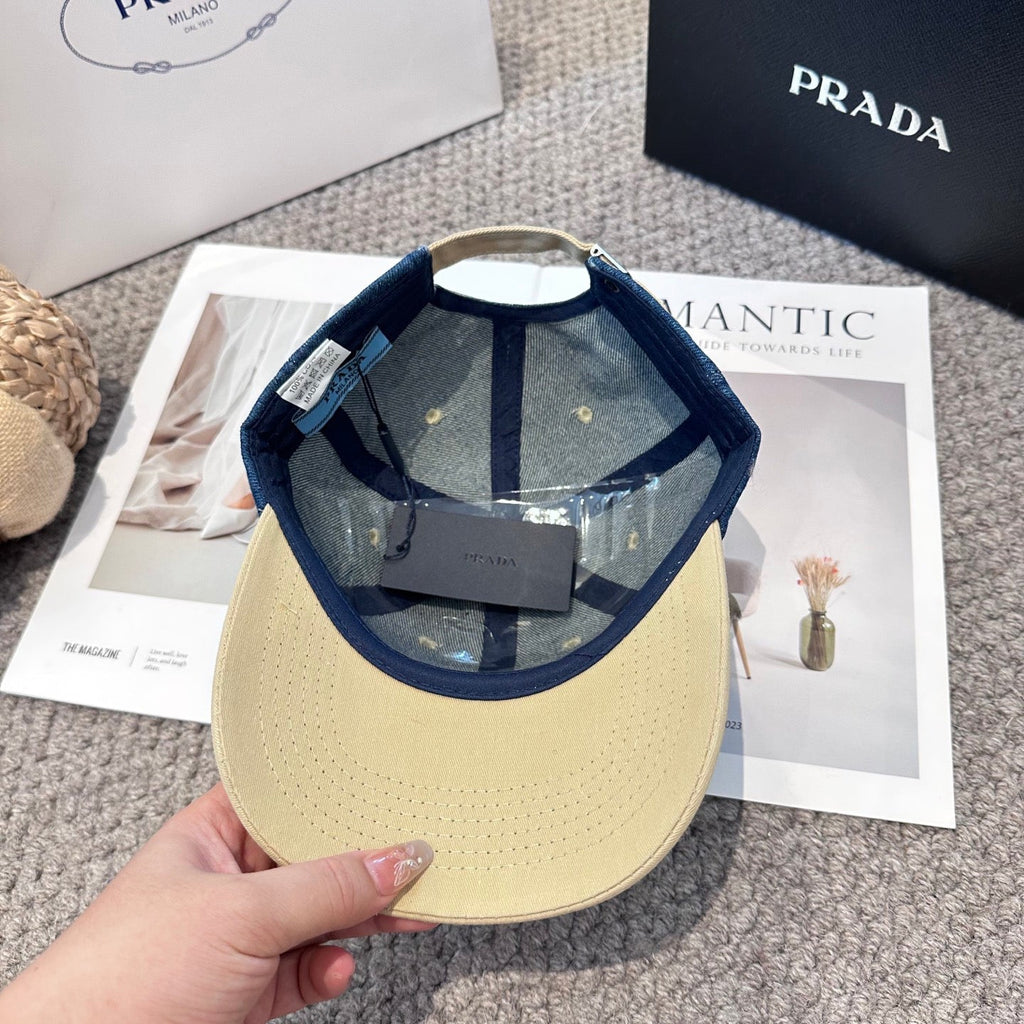 Premium Two-Tone Denim Baseball Cap - Adjustable Streetwear Hat