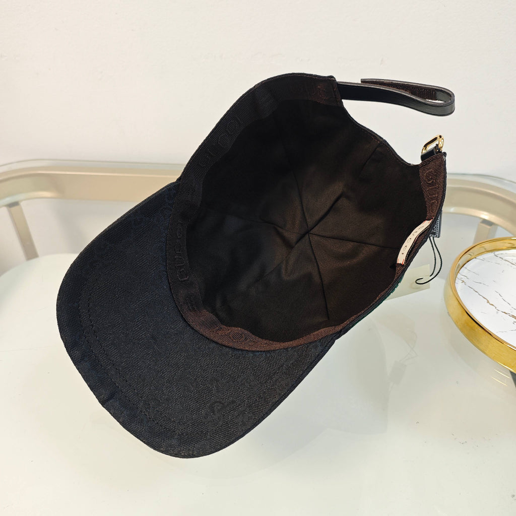 Elegant Black Monogram Baseball Cap