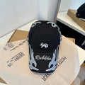 Streetwear Flame Embroidery Baseball Cap - Cotton Unisex Sun Hat