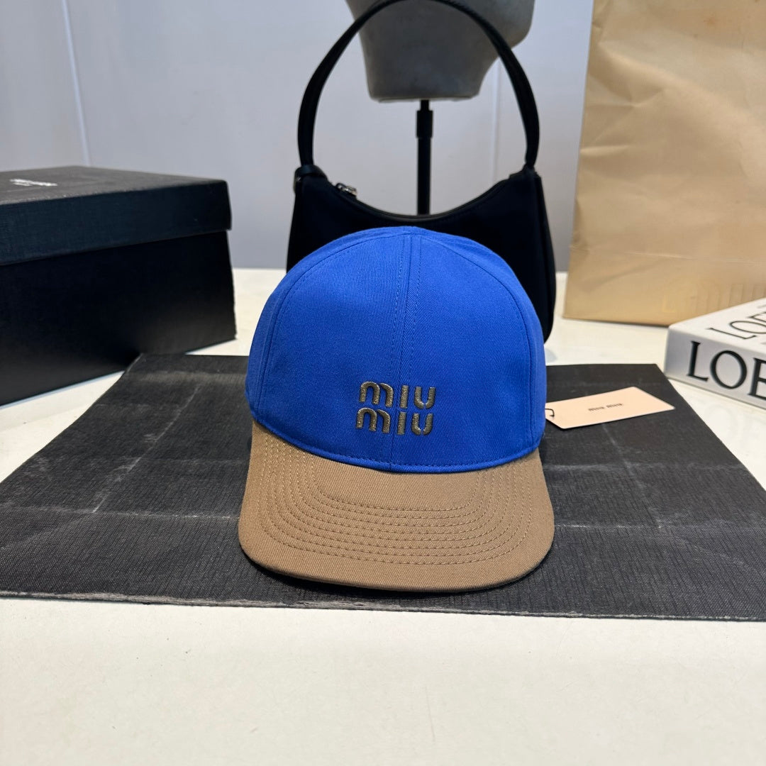 Embroidered Baseball Cap with Contrasting Brim