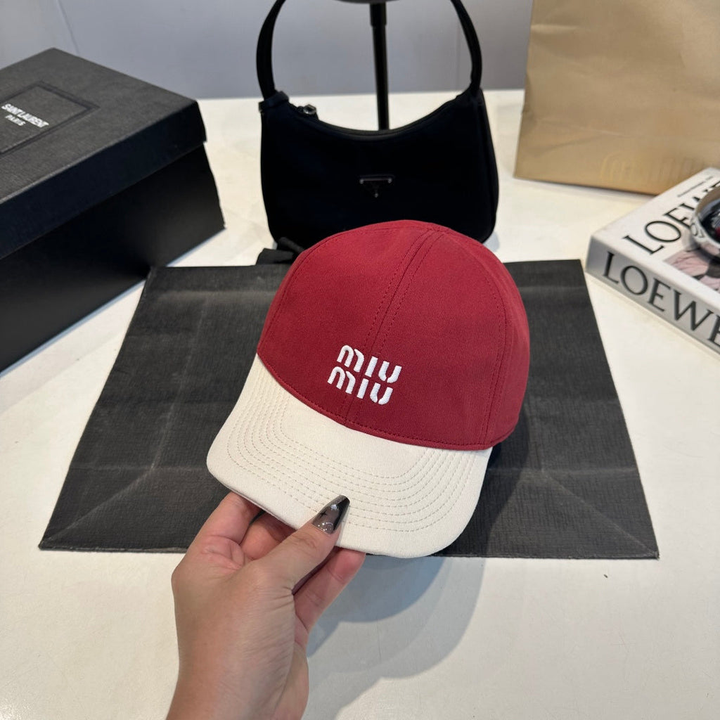Embroidered Baseball Cap with Contrasting Brim