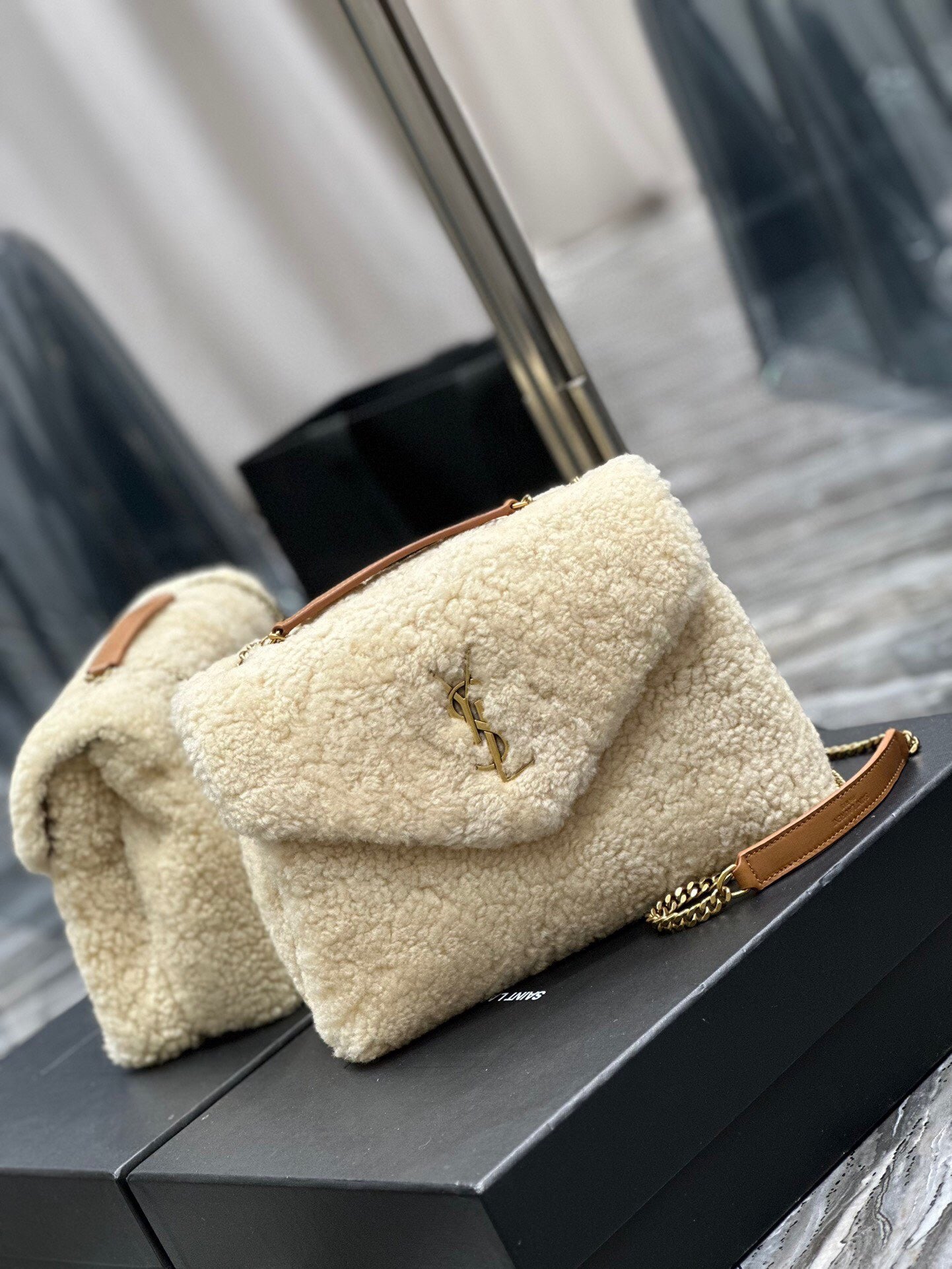 Soft Shearling Foldover Crossbody Bag 734535902