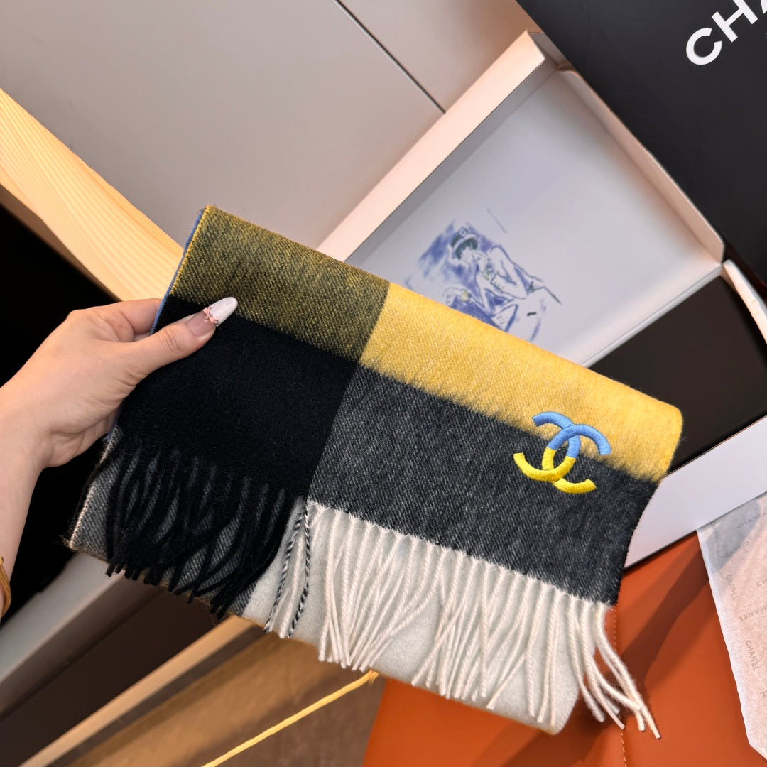 Minimalist Striped Fringe Scarf