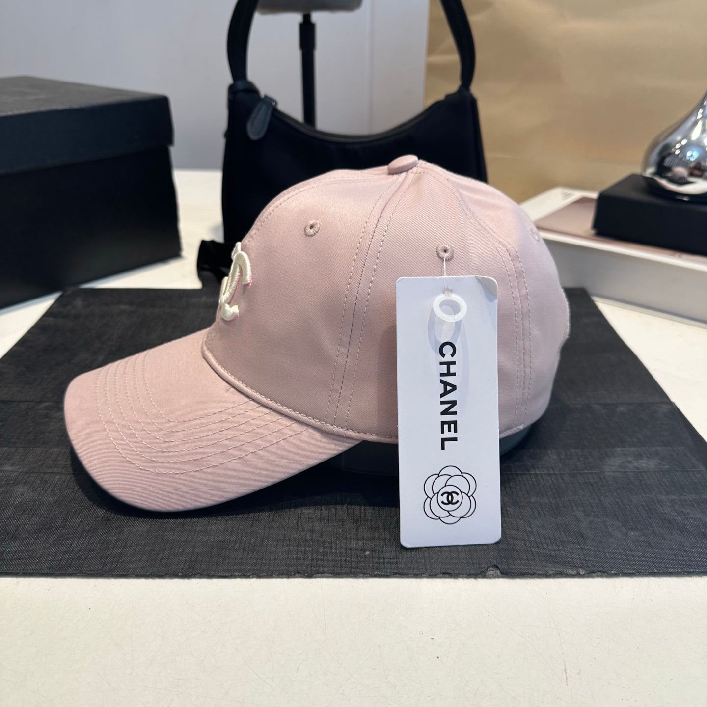 Embroidered Cotton Baseball Cap — Blush