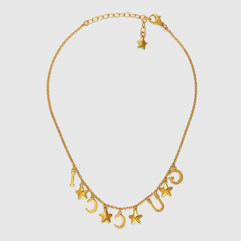 18K Double Gucci Script Necklace