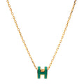 18K Mini Pop Hermes Green Necklace