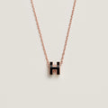 18K Mini Pop Hermes Black Necklace