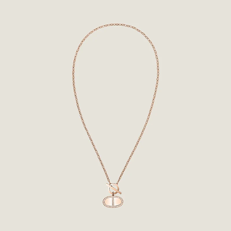 18K Chaine D'ancre Contour Pendant Hermes Necklace