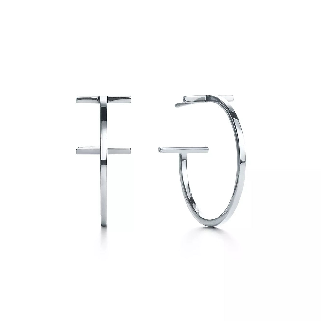 18K Tiffany Hoop Earrings