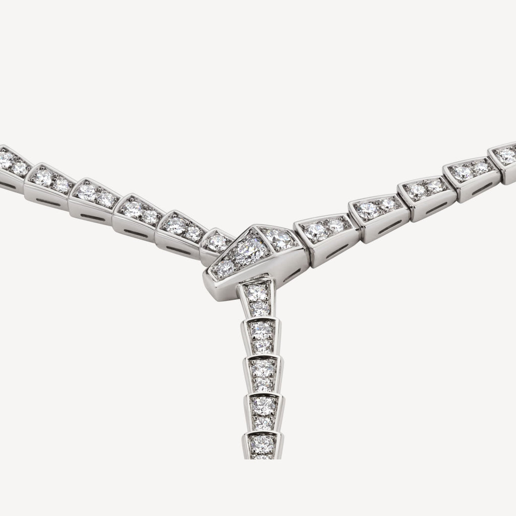 18K BVLGARI Serpenti Viper Full Pave Diamonds Necklace