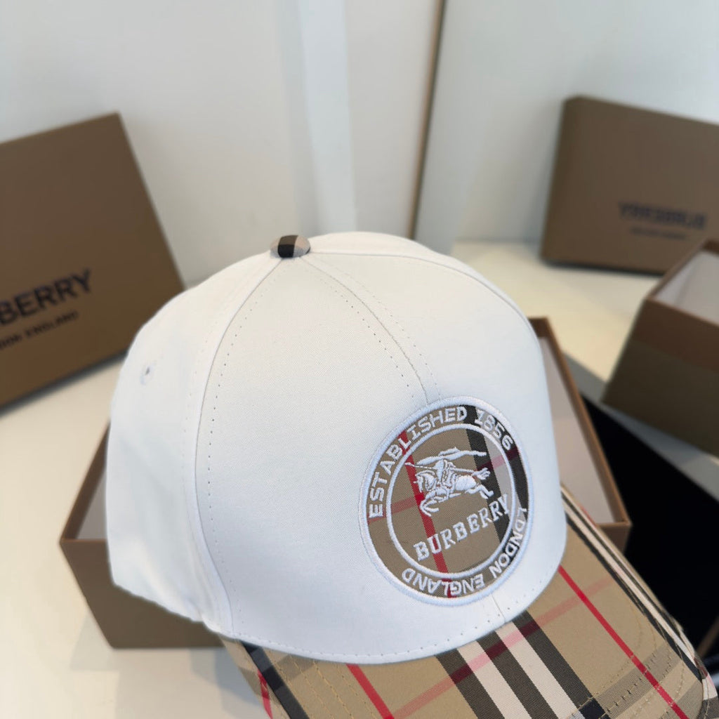 Sophisticated Minimalist Baseball Cap with Classic Check Detail
