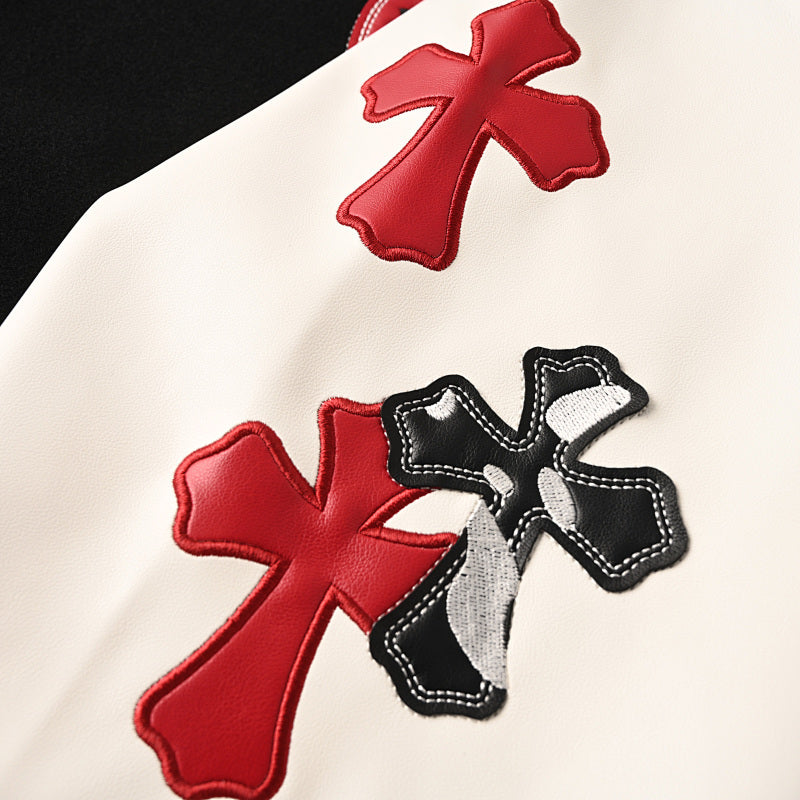 Chrome Hearts Cross-Patchwork Baseball Jacket