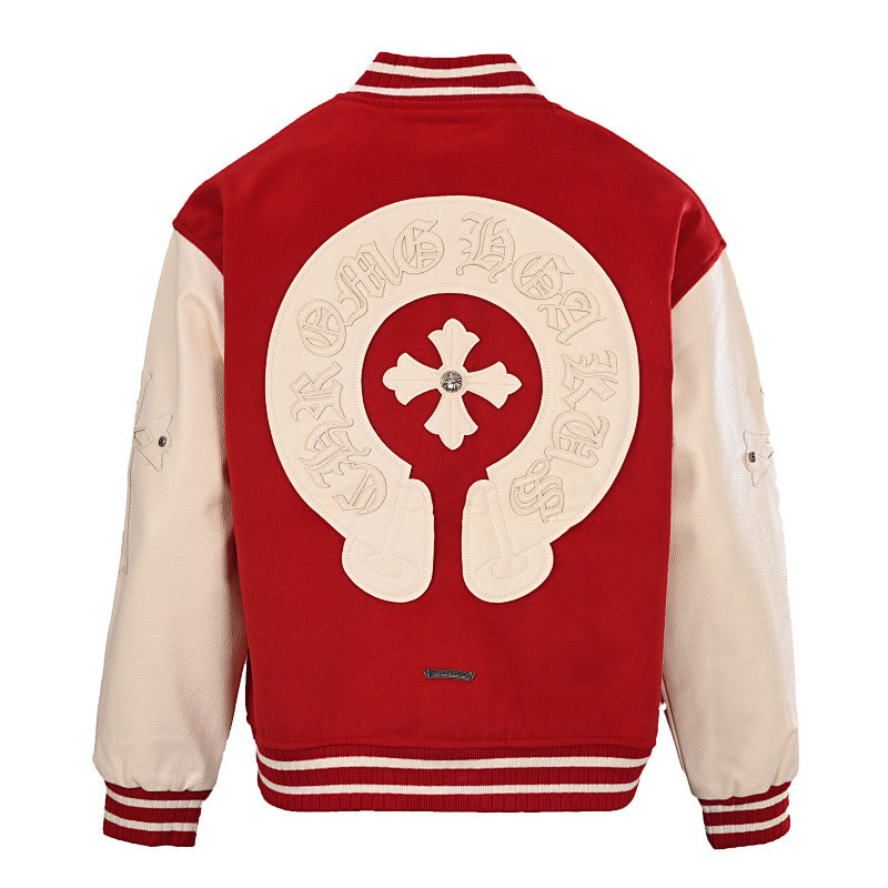 Chrome Hearts Cross-Patchwork Baseball Jacket