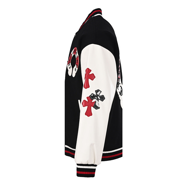 Chrome Hearts Cross-Patchwork Baseball Jacket