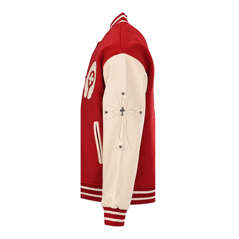 Chrome Hearts Cross-Patchwork Baseball Jacket