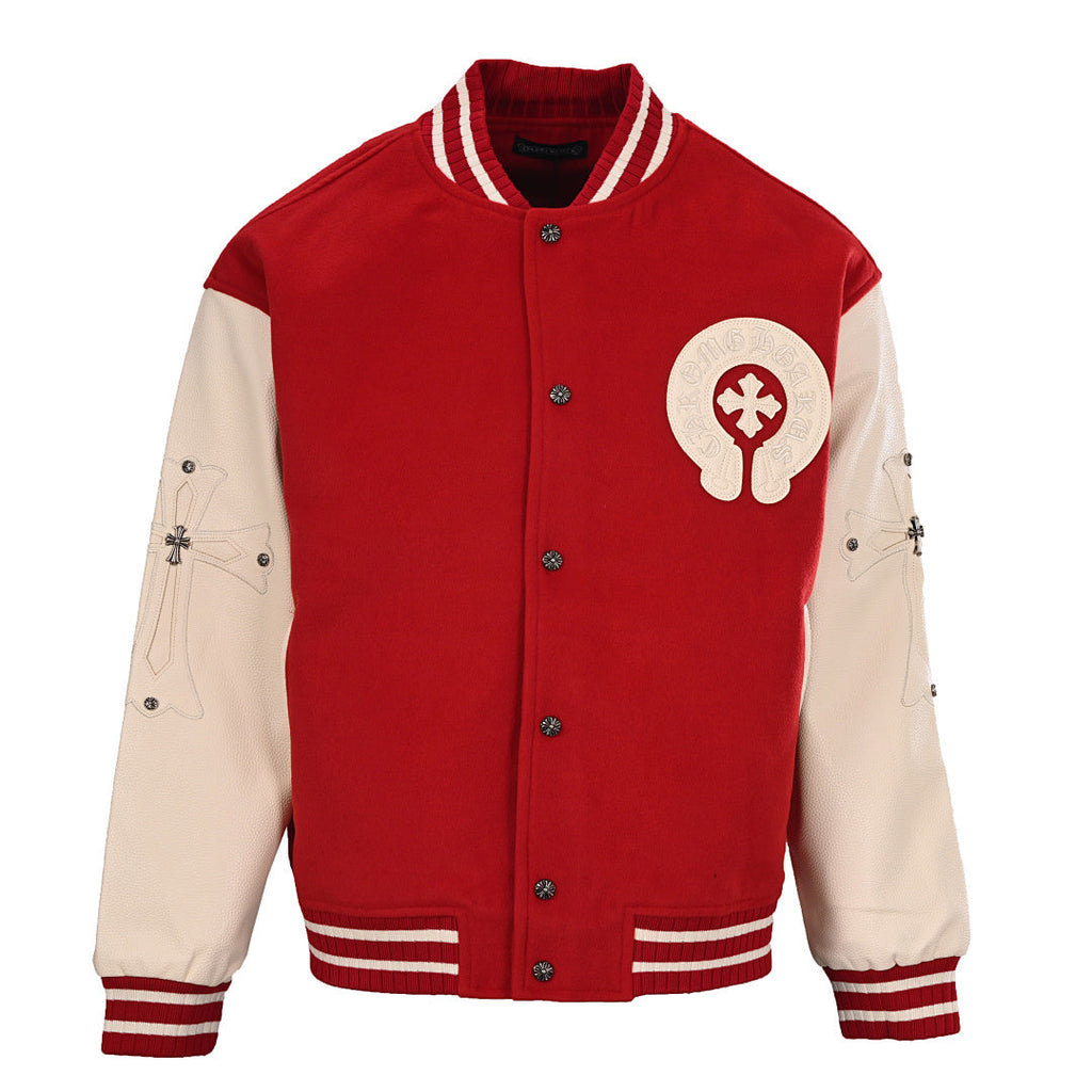 Chrome Hearts Cross-Patchwork Baseball Jacket