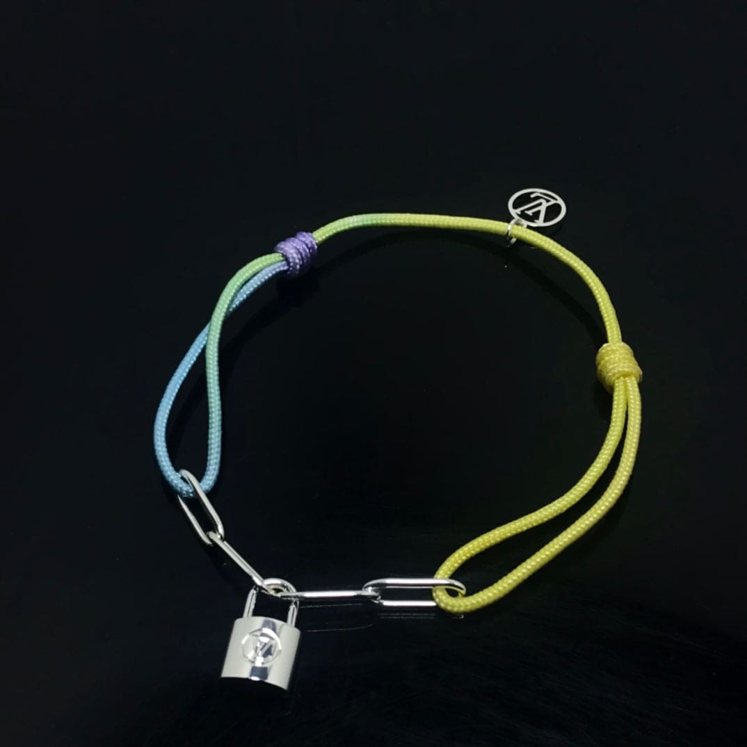 18K Louis Vuitton Silver Lockit X Virgil Abloh Rainbow Bracelet