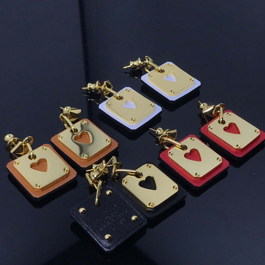 18K As De Celine Brown Hermes Earrings