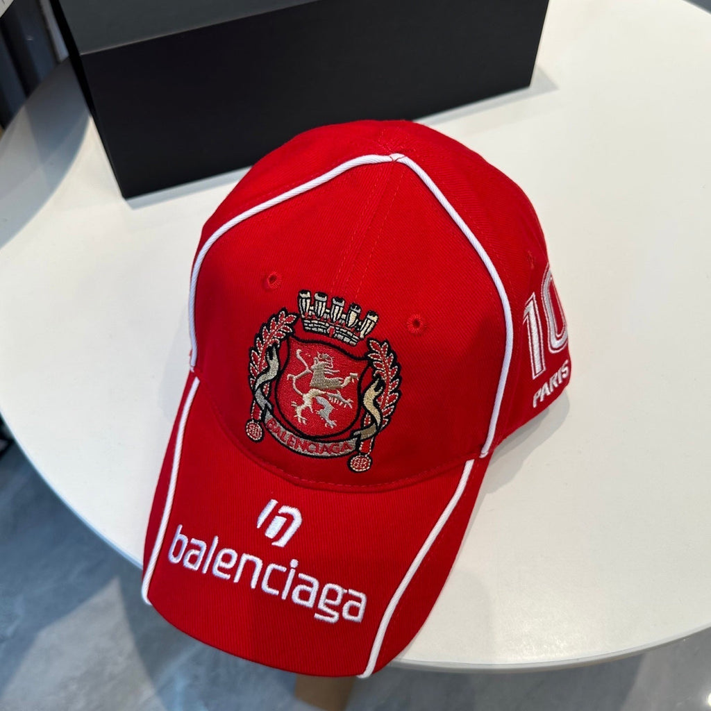 Crest embroidery cotton baseball cap with contrast piping