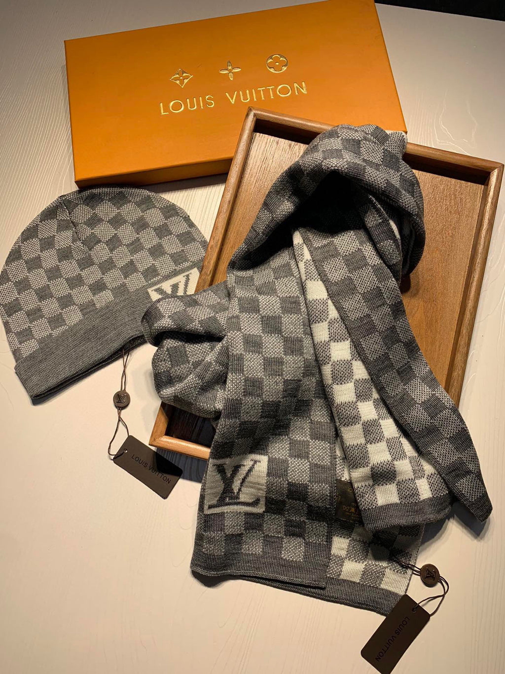 L&V Knit Beanie + Matching Scarf Set