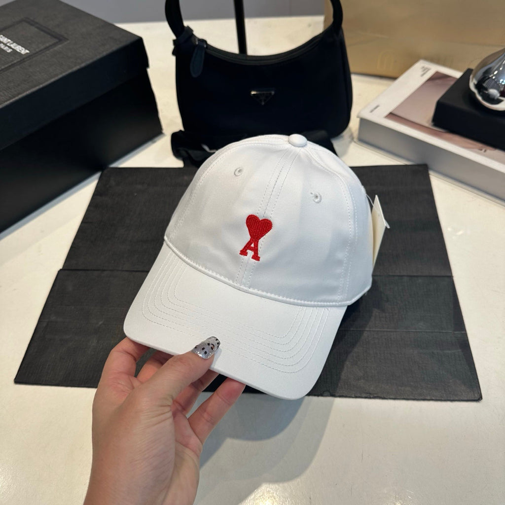 Embroidered Cotton Baseball Cap — White