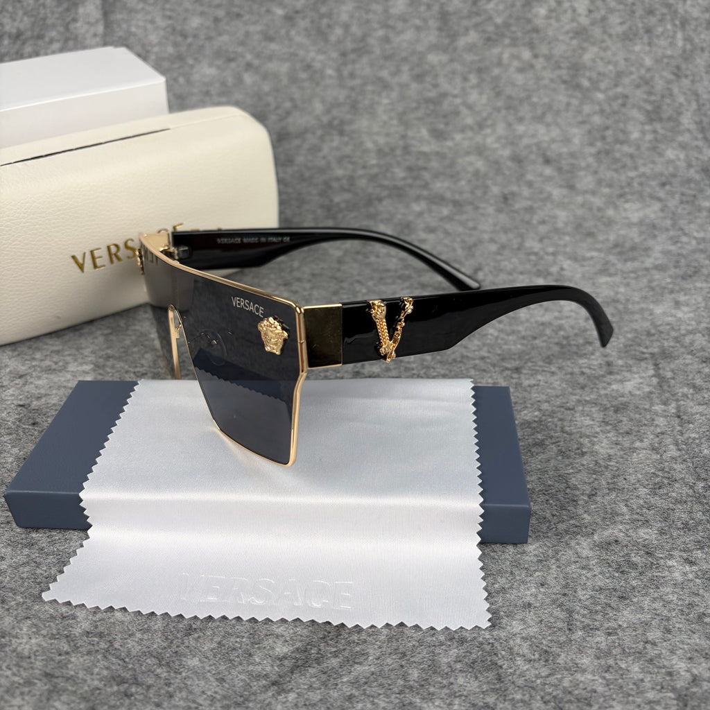 Modern Shield Sunglasses Oversized Flat-Top UV Protection Eyewear