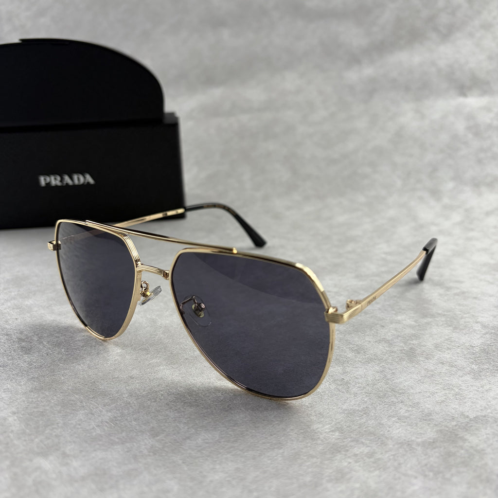 Modern Gold Aviator Sunglasses - UV Protection Metal Frame Shades