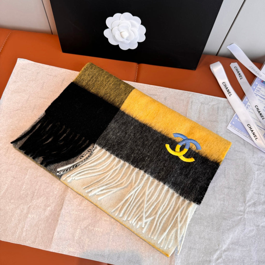 Minimalist Striped Fringe Scarf
