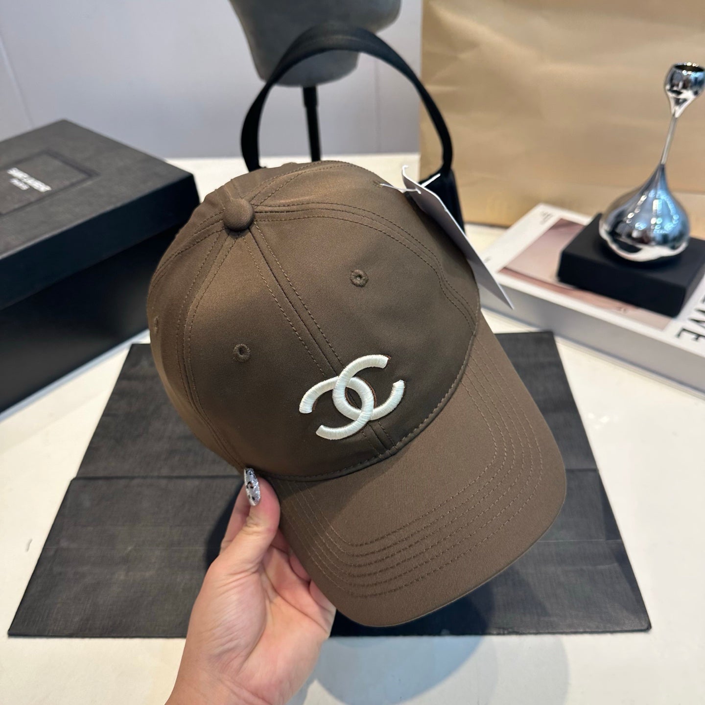 Embroidered Cotton Baseball Cap - Olive