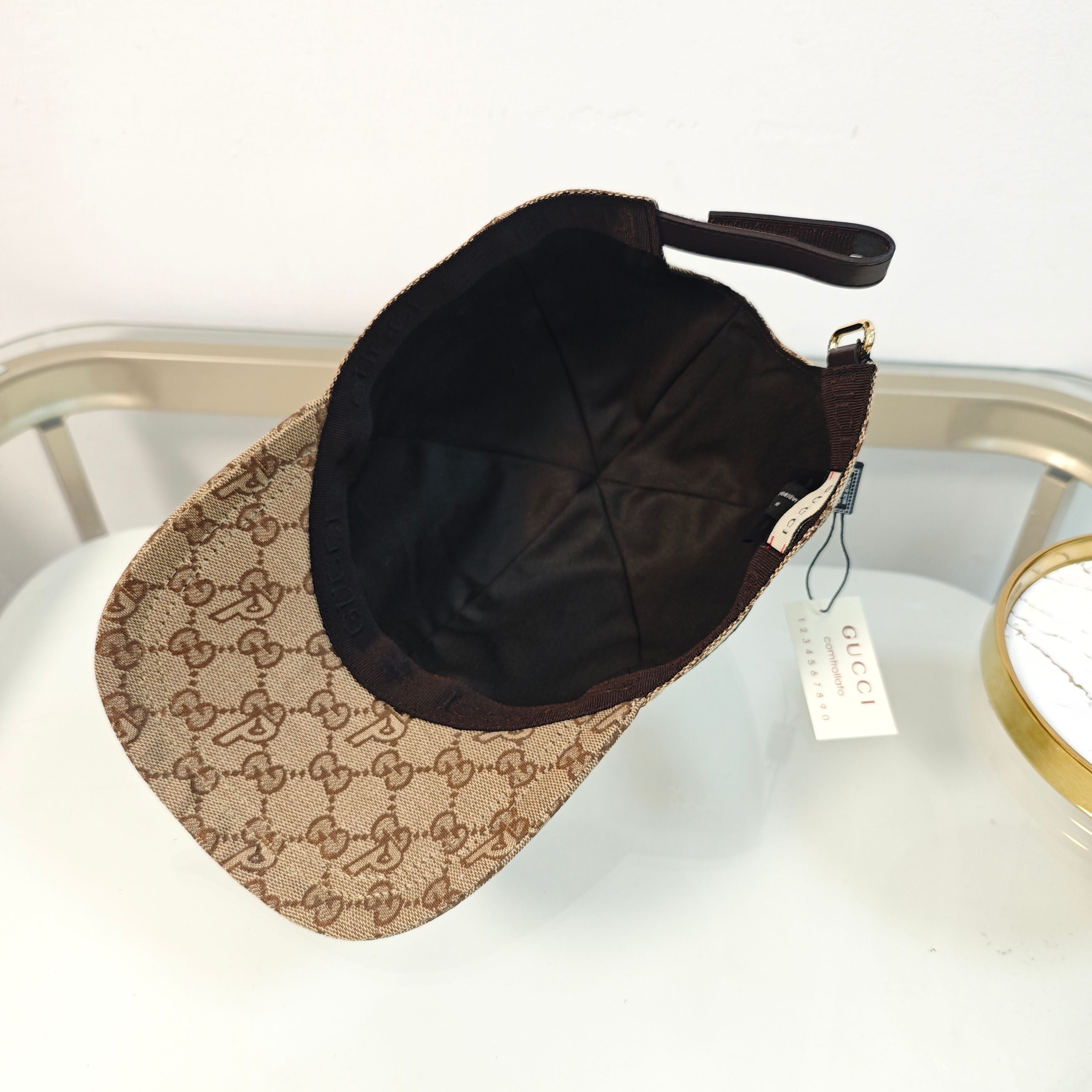 Sleek Beige Monogram Baseball Cap