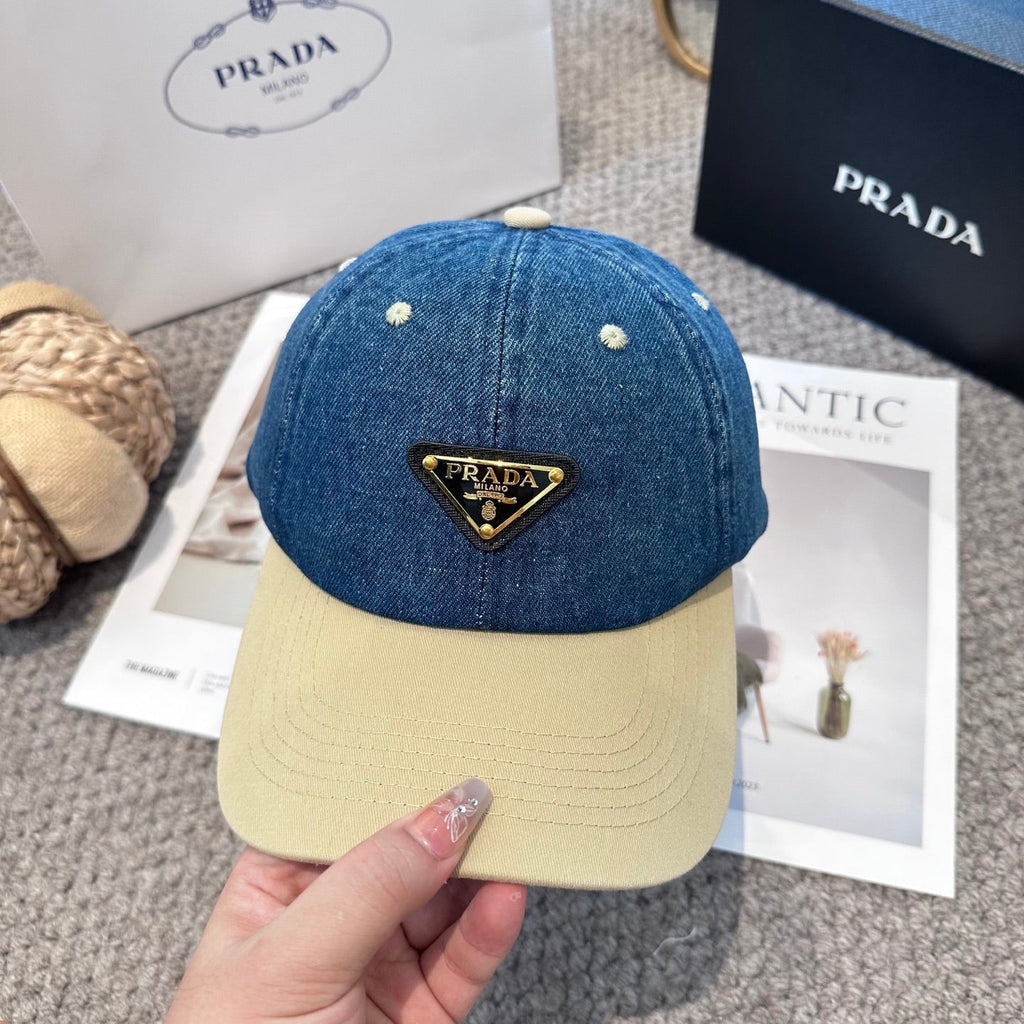 Premium Two-Tone Denim Baseball Cap - Adjustable Streetwear Hat