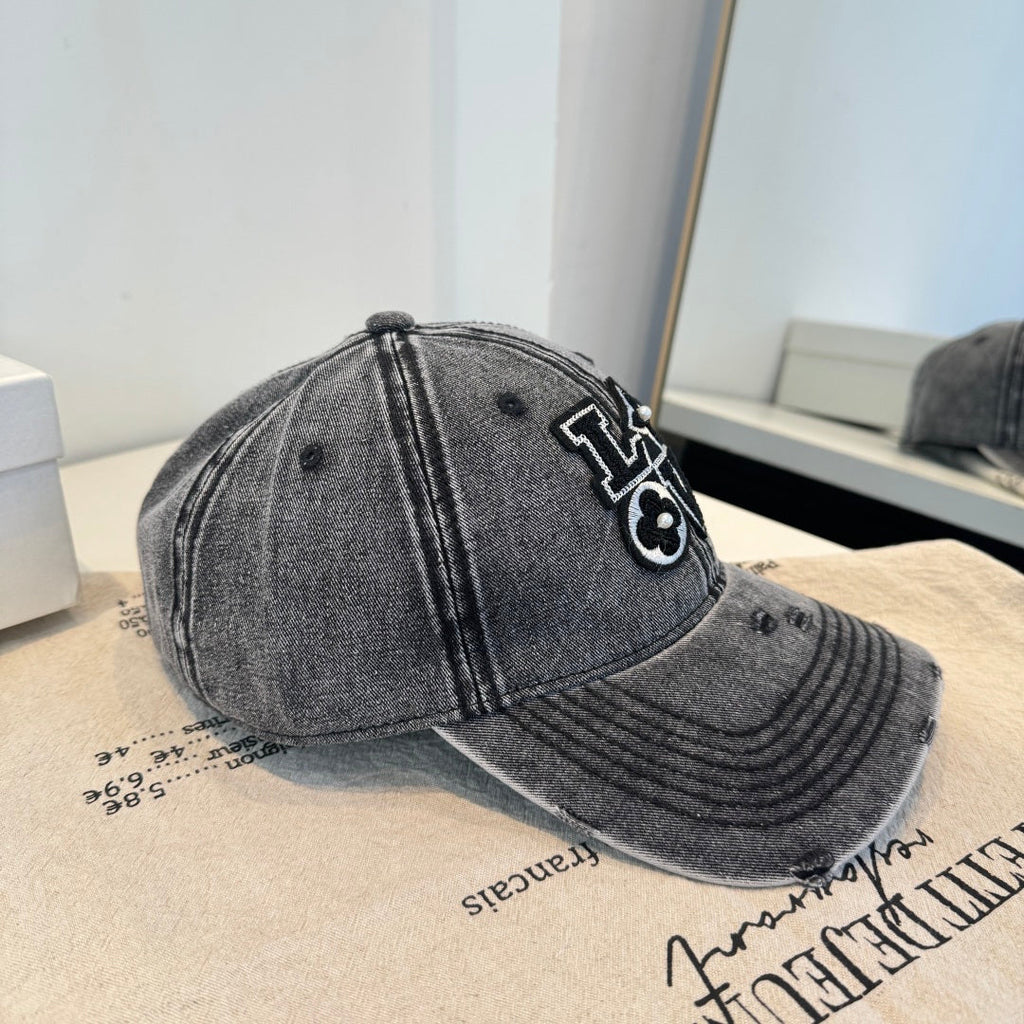Vintage Distressed Baseball Cap | Washed Denim | Premium Casual Hat