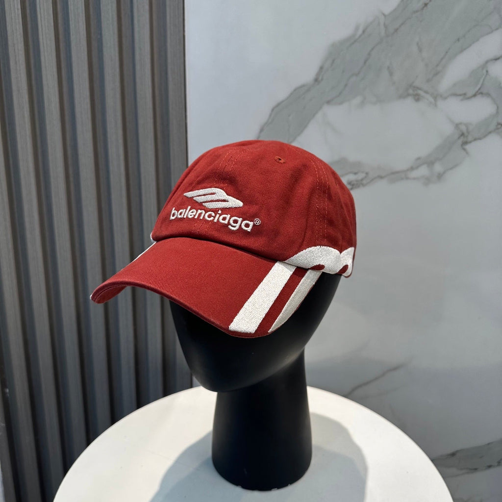 Modern Red Sports Baseball Cap - Premium Cotton Adjustable Hat