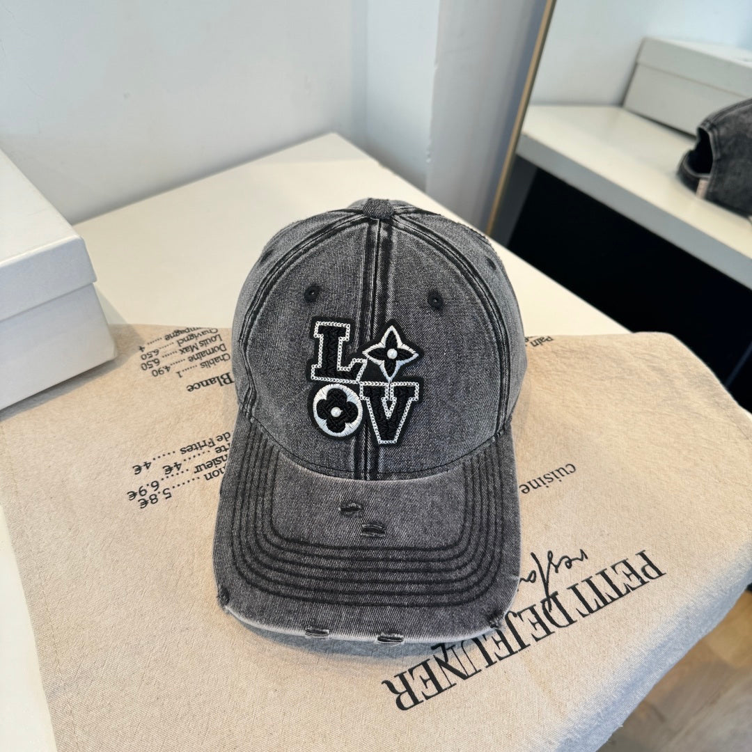 Vintage Distressed Baseball Cap | Washed Denim | Premium Casual Hat