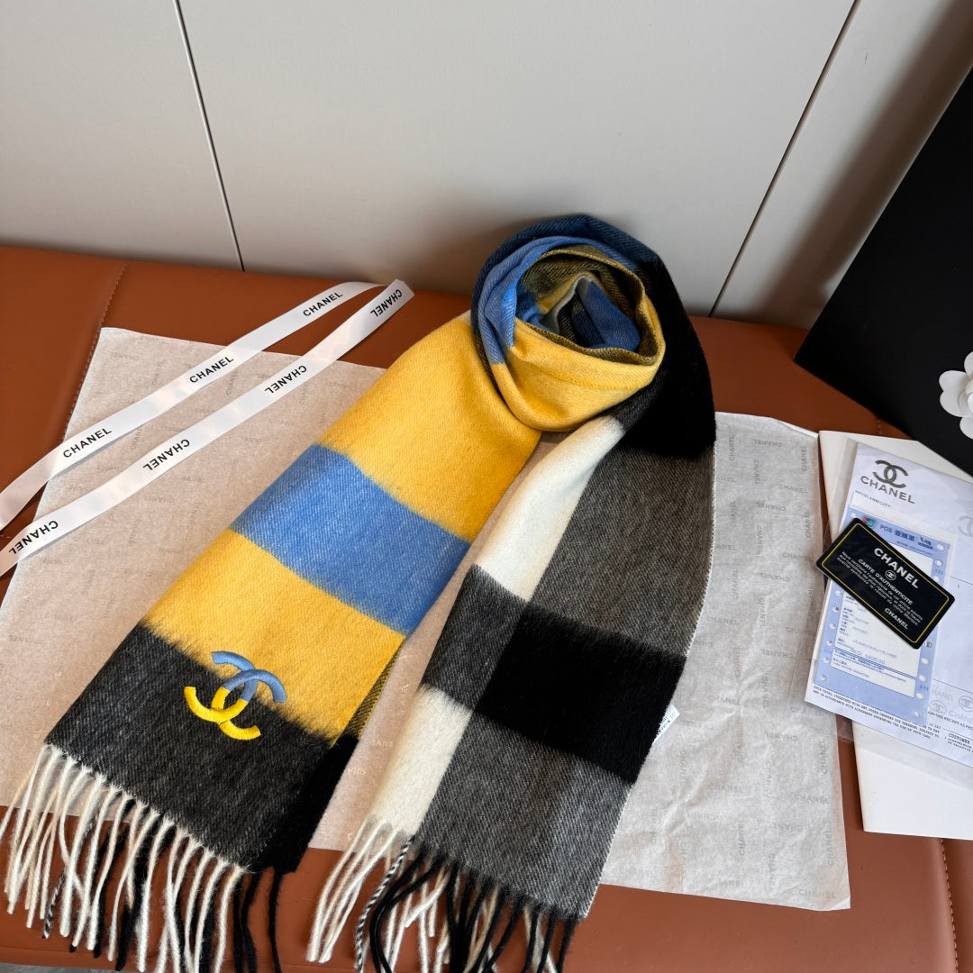 Minimalist Striped Fringe Scarf