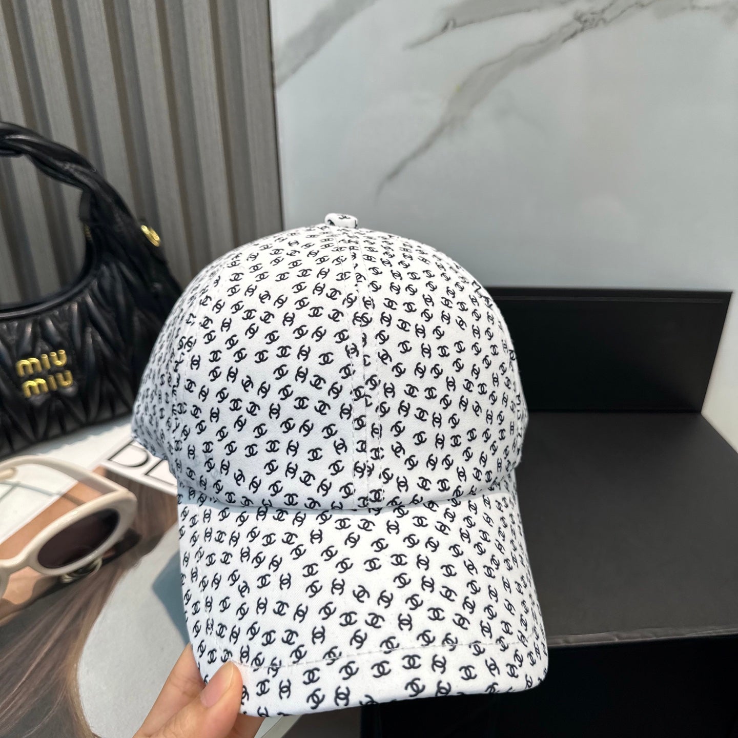 Monogram Baseball Cap in White
