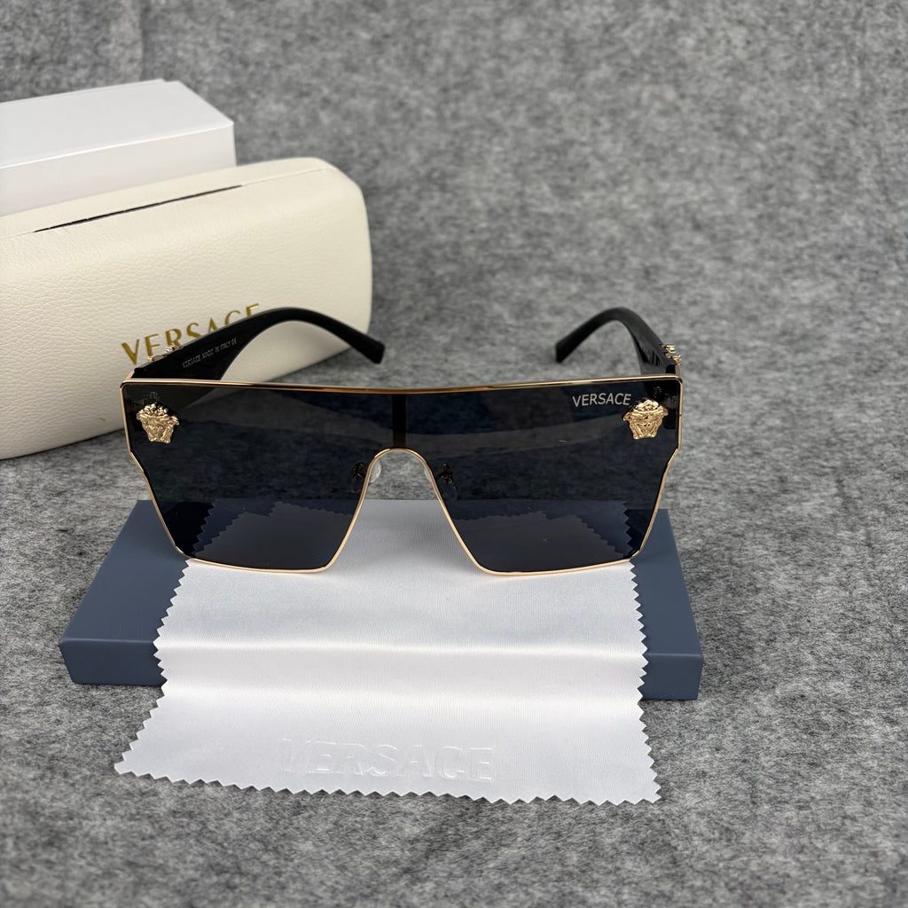 Modern Shield Sunglasses Oversized Flat-Top UV Protection Eyewear