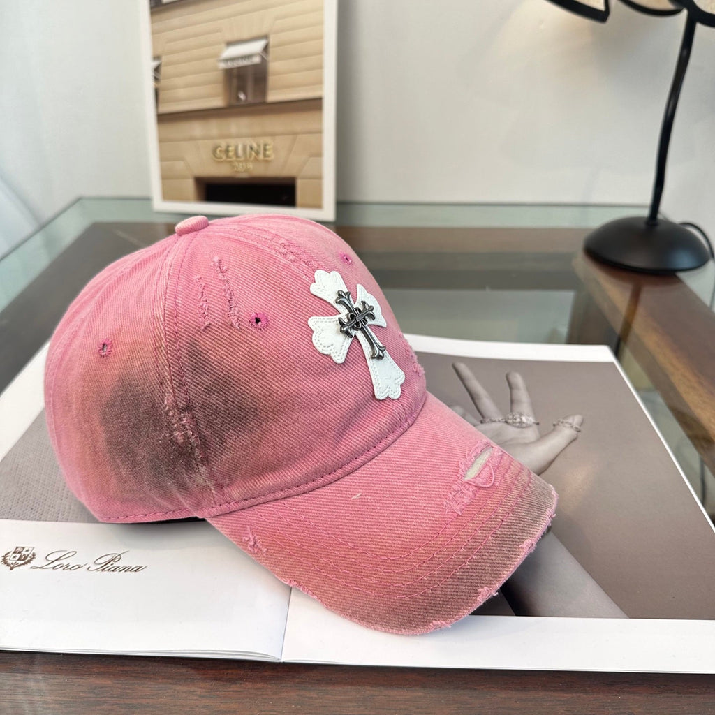 Elegant Distressed Cross Baseball Cap