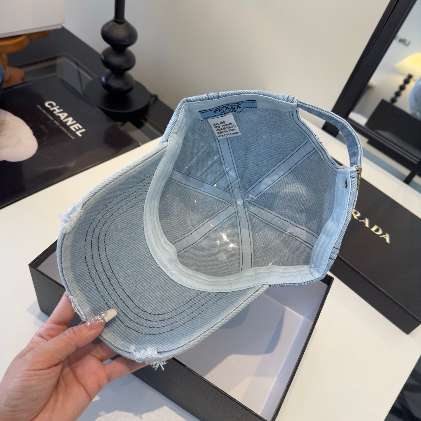 Vintage Washed Denim Baseball Cap, Adjustable Streetwear Hat