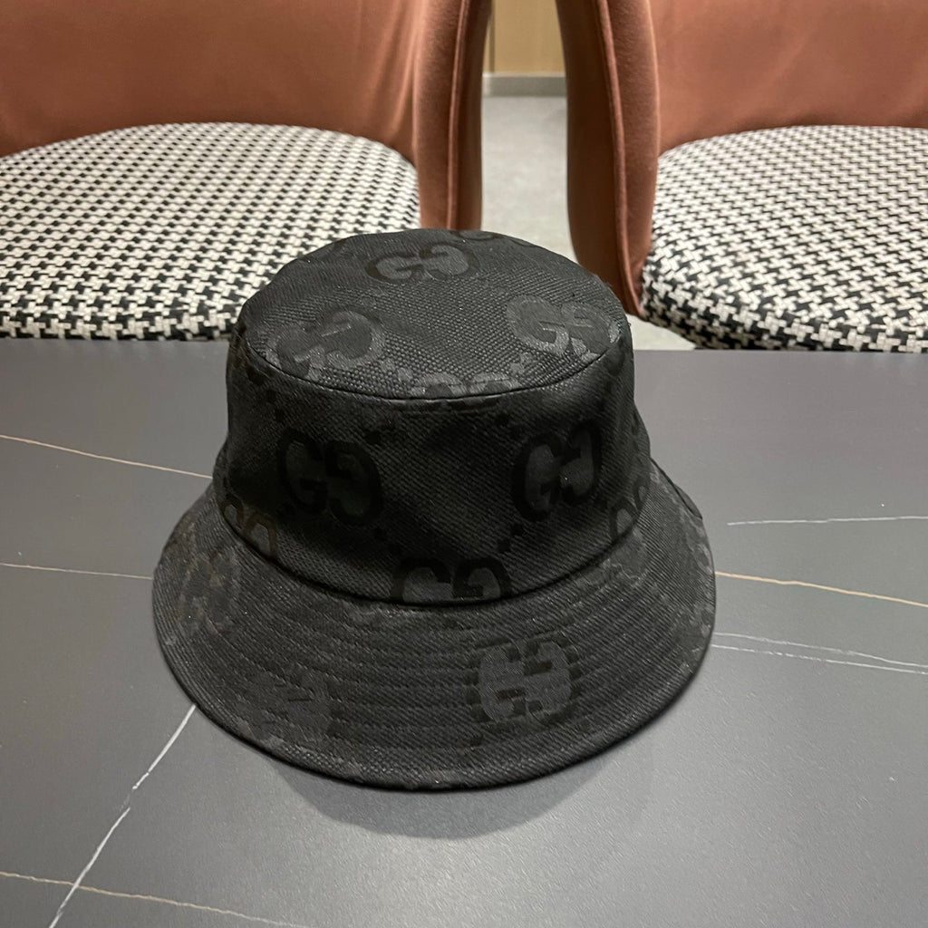 Premium Monogram Bucket Hat - Classic Streetwear Casual Cap