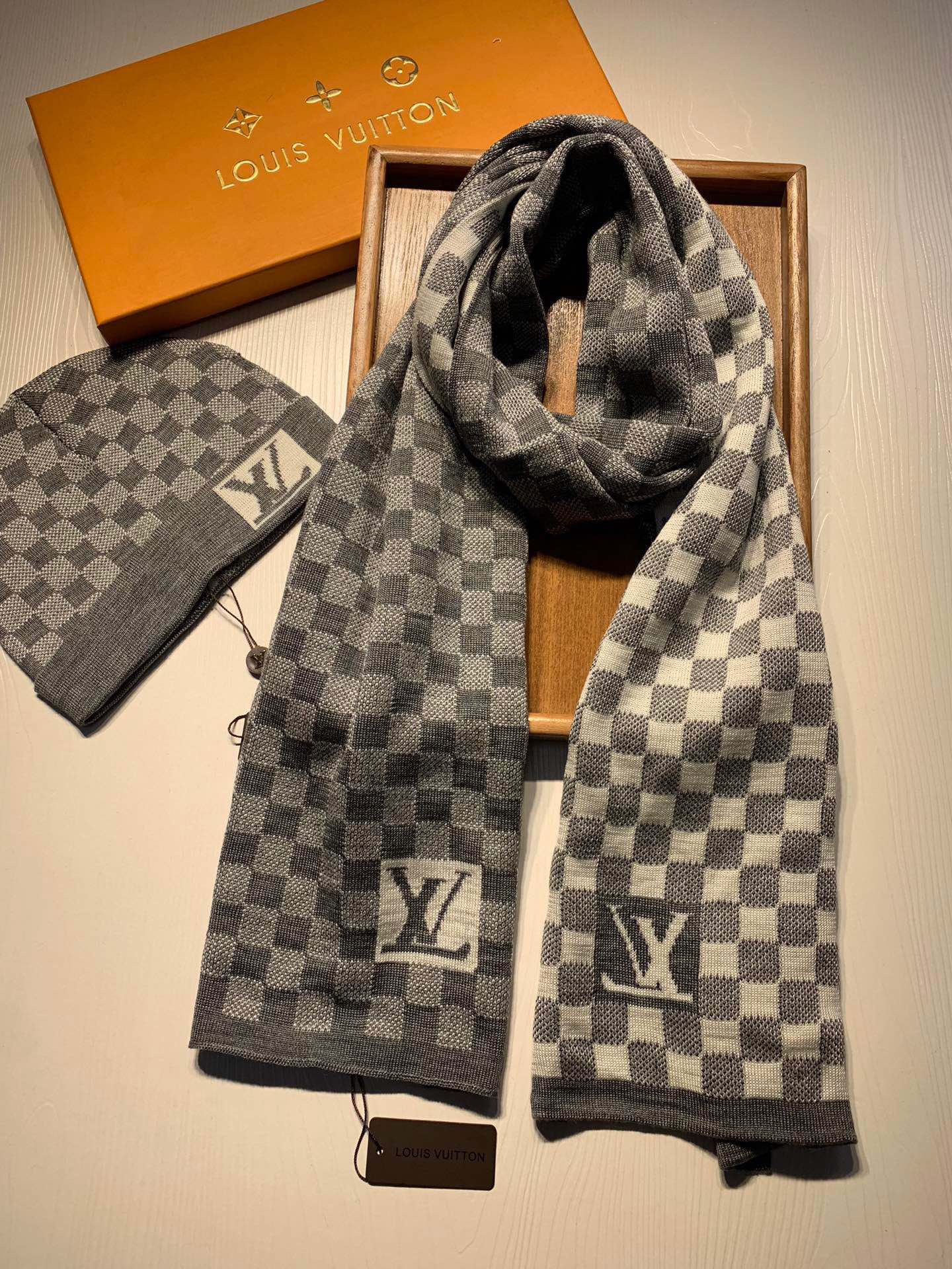 L&V Knit Beanie + Matching Scarf Set