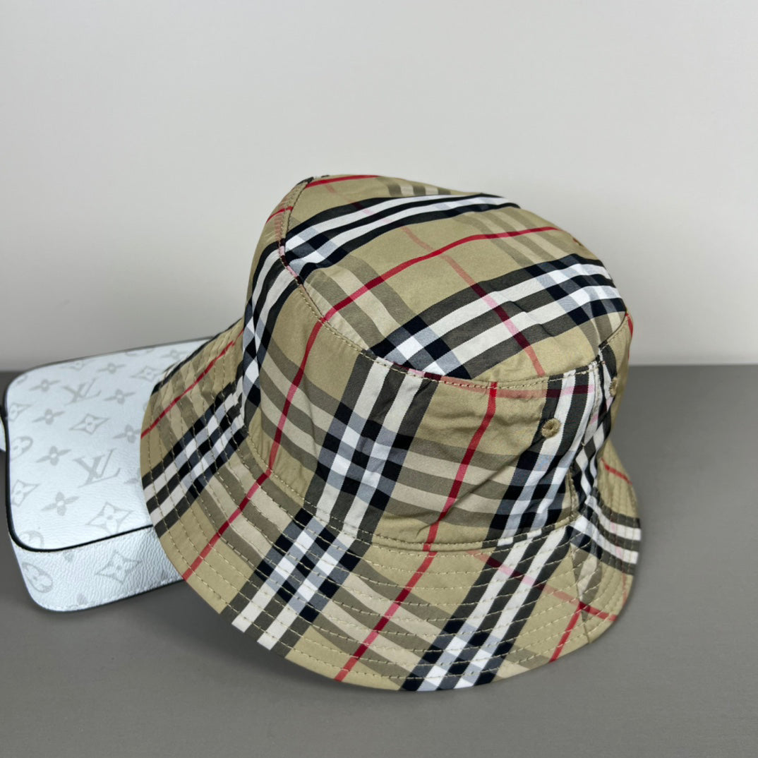 Heritage check cotton bucket hat