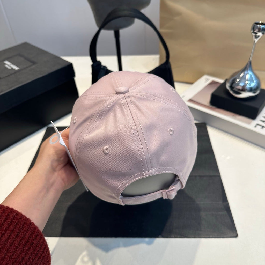 Embroidered Cotton Baseball Cap — Blush