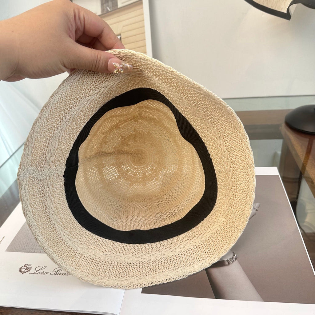 Chic Minimalist Summer Bucket Hat in Natural Beige