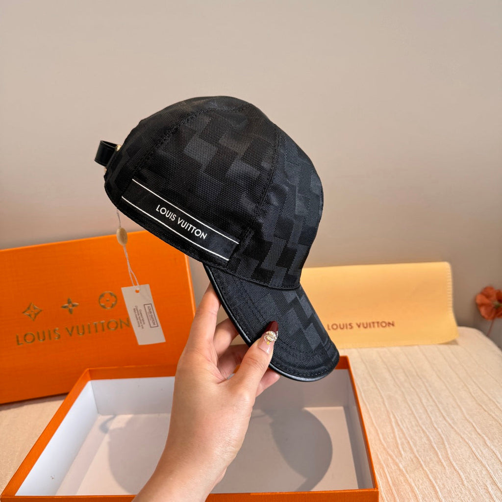Classic Checkerboard Black Baseball Cap