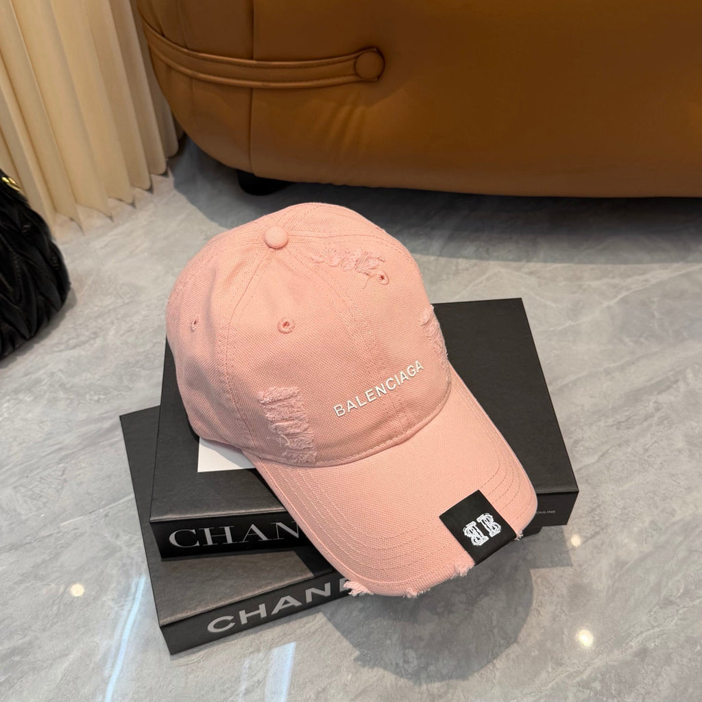 Chic Distressed Pink Baseball Cap