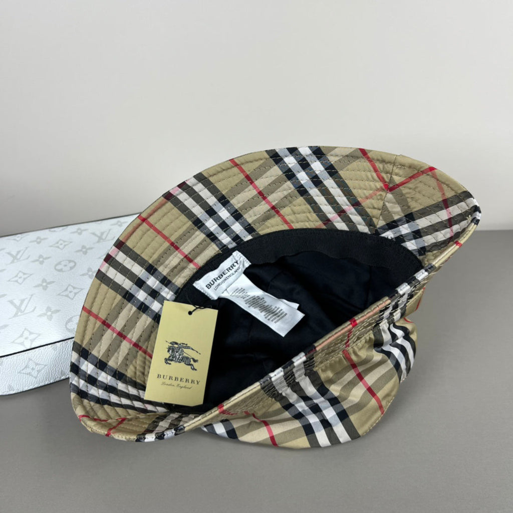 Heritage check cotton bucket hat