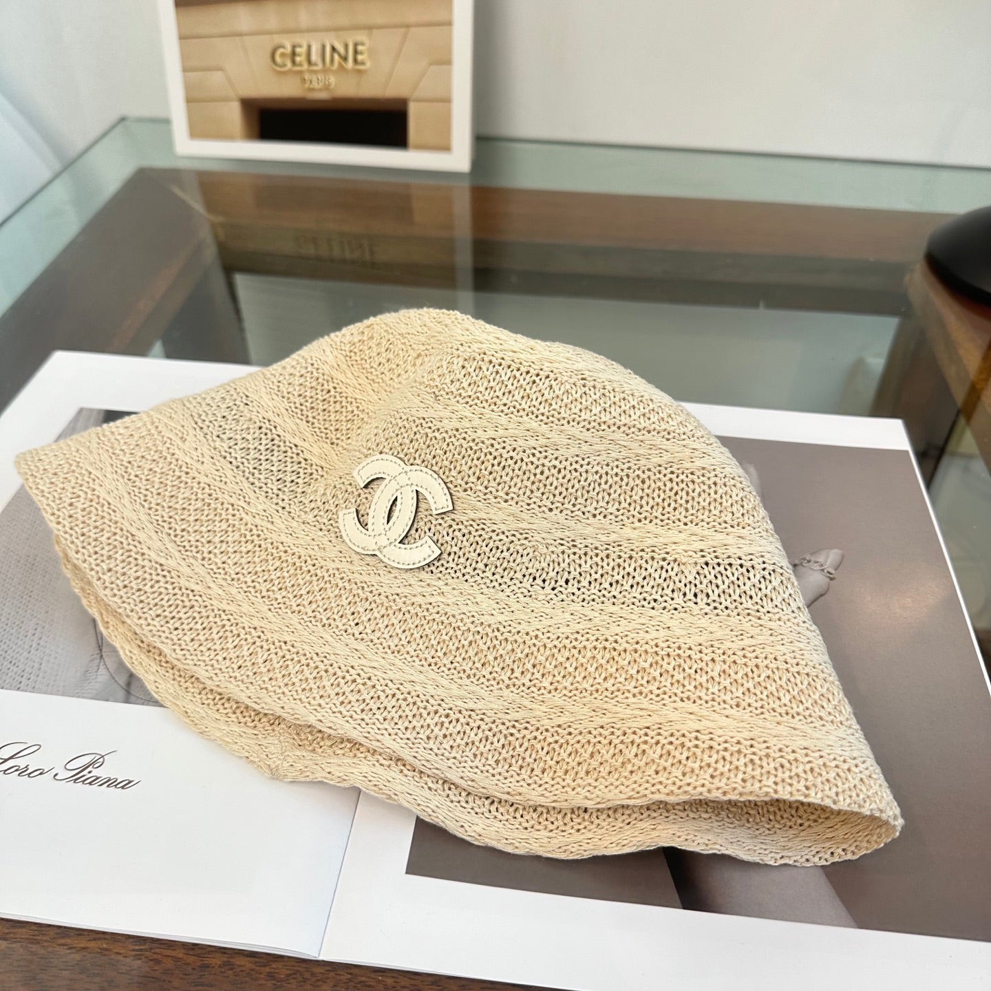 Chic Minimalist Summer Bucket Hat in Natural Beige