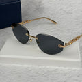 Rimless Chic Sunglasses - Gold Metal Frame with Gradient Tint